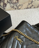 YSL Niki Shopping Tote – Black chevron quilted leather tote