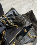 YSL Niki Shopping Tote – Black chevron quilted leather tote