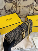 Fendi Chain Wallet – FF monogram canvas with gold logo