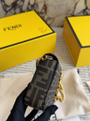 Fendi Chain Wallet – FF monogram canvas with gold logo