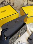 Fendi Chain Wallet – FF monogram canvas with gold logo