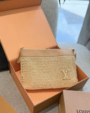 Louis Vuitton Raffia Straw Woven Pouch