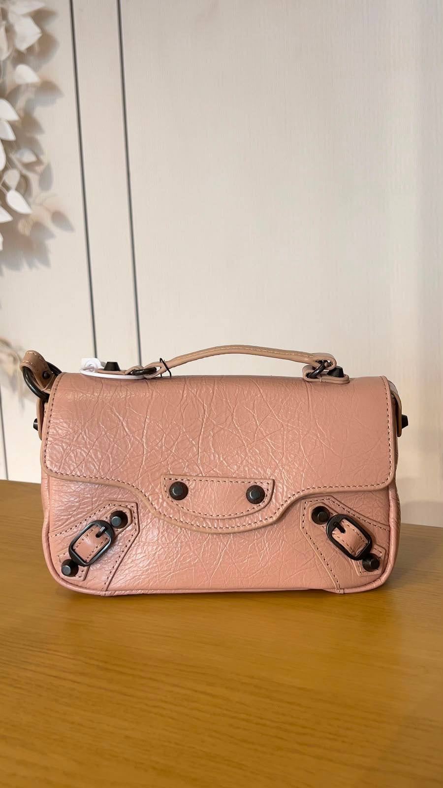 Balenciaga Le Cagole Small Top Handle Bag – Blush Pink Crinkled Leather