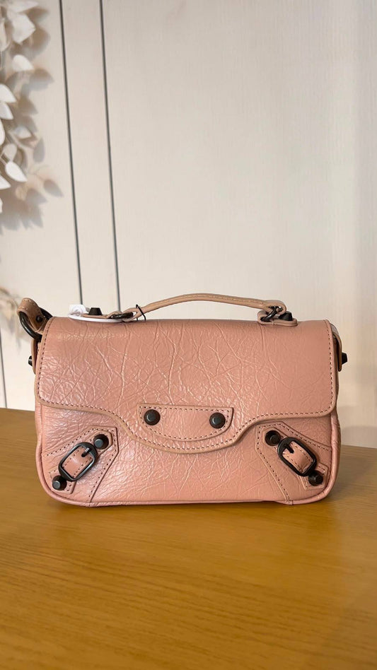 Balenciaga Le Cagole Small Top Handle Bag – Blush Pink Crinkled Leather