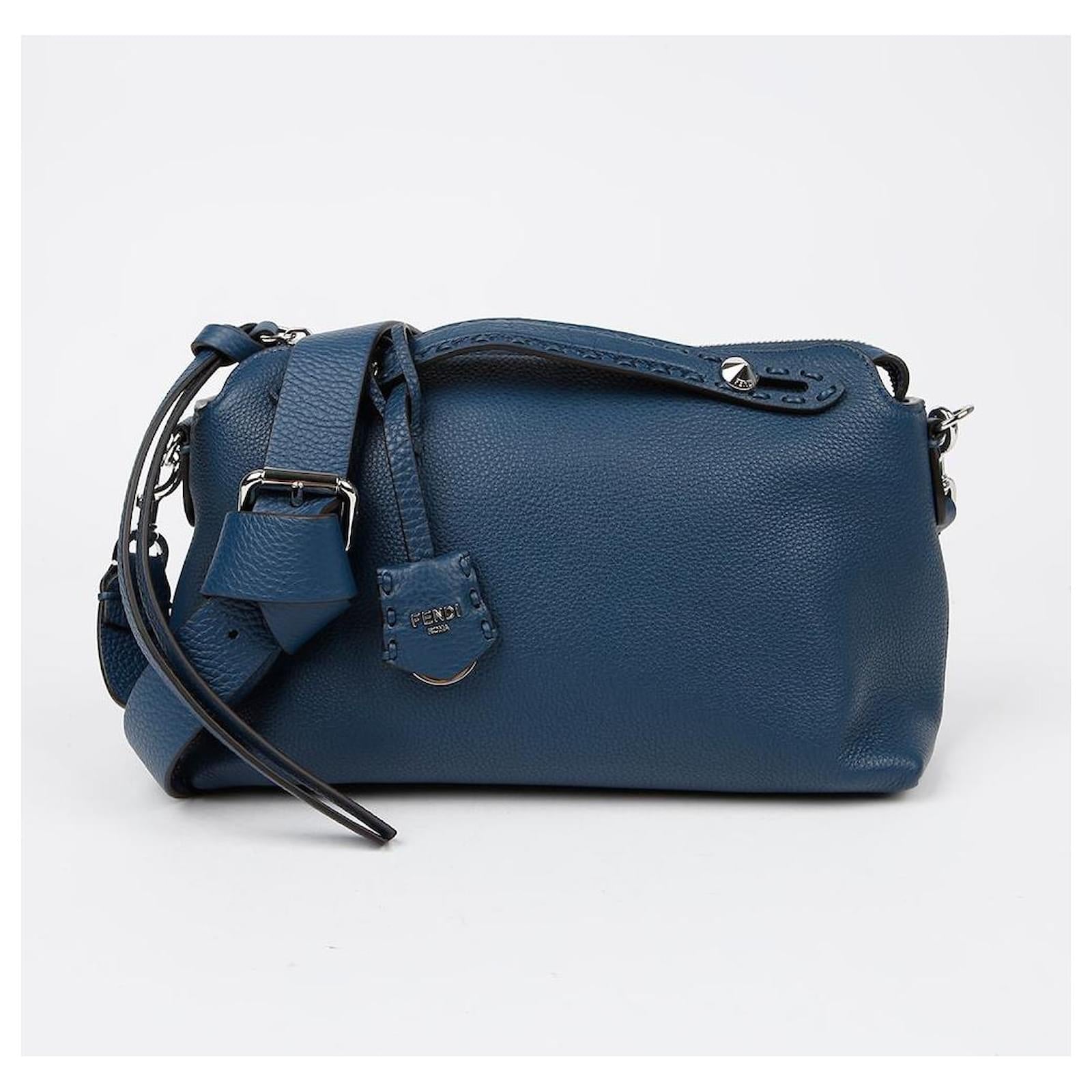 Fendi By The Way Small Bag – Navy Blue Pebbled Leather