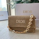 Dior Mini Bag – Beige Raffia/Woven Straw with Embroidered Logo