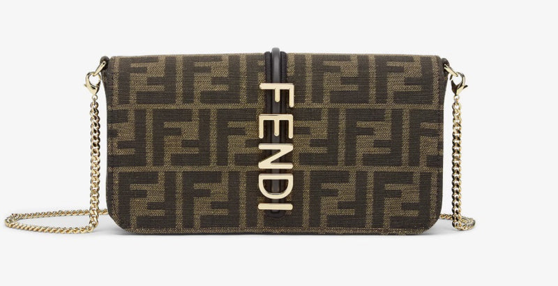 Cuero | Chain Wallet – FF monogram canvas with gold logo