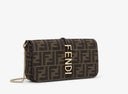 Fendi Chain Wallet – FF monogram canvas with gold logo