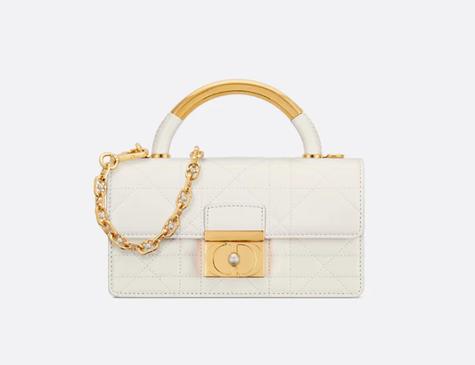 Cuero | Mini Ange Bag Latte Macrocannage Lambskin