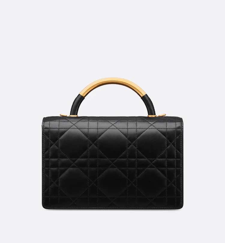 Cuero | Medium Ange Bag Black Macrocannage Lambskin