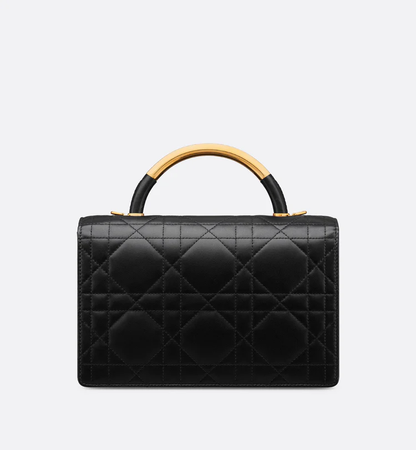 Cuero | Medium Ange Bag Black Macrocannage Lambskin