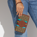 Dempsey Large Phone Wallet In Signature Jacquard With Stripe And Coach Patch