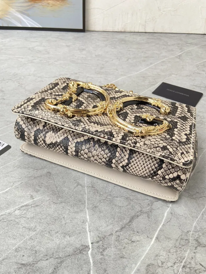 Cuero | Girl's Snake-Embossed Chain Crossbody Bag