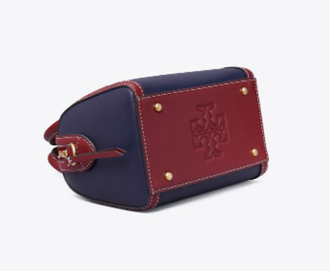 Cuero | Monogram Two-Tone Barrel Leather Crossbody Bag