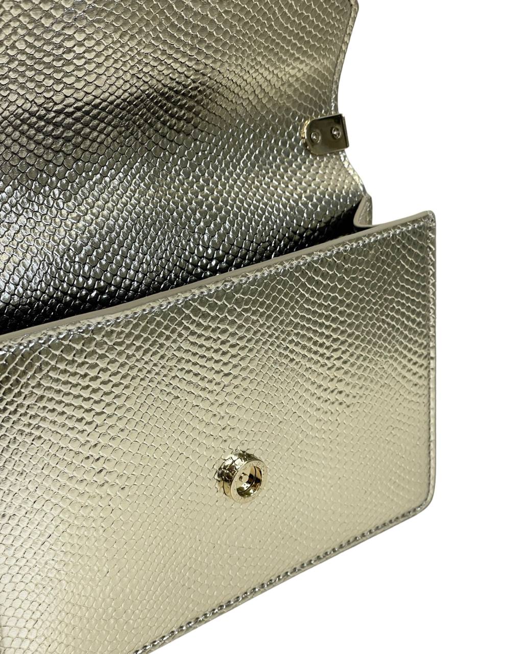 Cuero | Bvlgari Womens Gold Serpenti Forever Leather Shoulder Bag