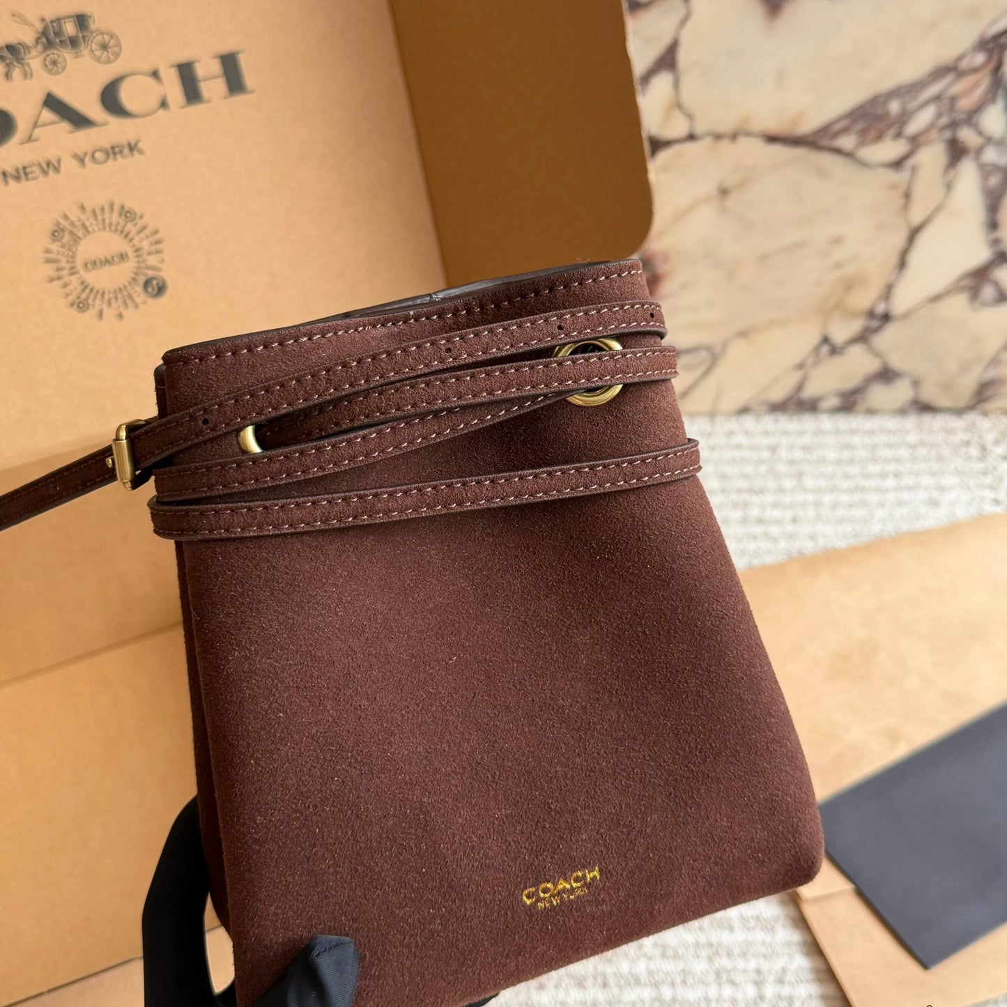 Cuero | Suede Wrap Crossbody Bag