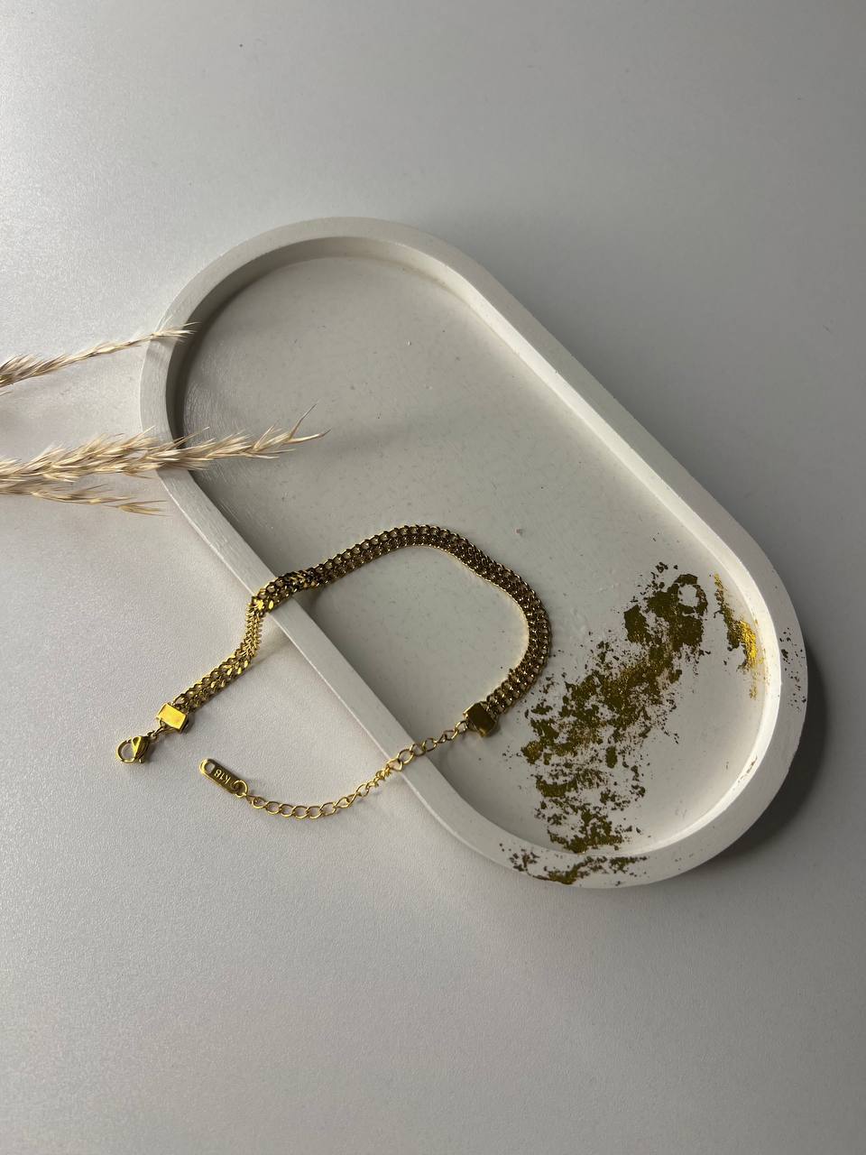 Cuero | Gold Plated Flat Braided Bracelet