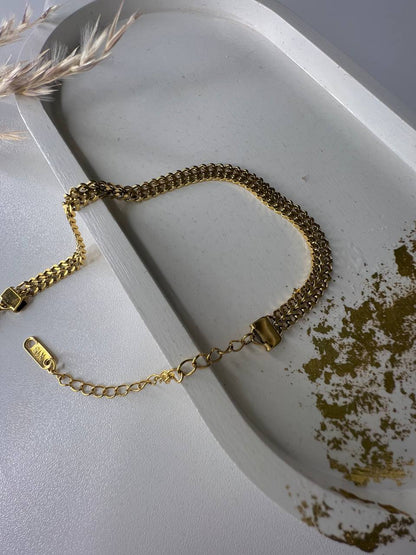 Cuero | Gold Plated Flat Braided Bracelet