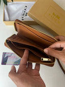 Dempsey Large Phone Wallet In Signature Jacquard With Stripe And Coach Patch