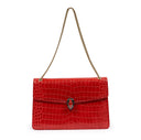Bvlgari Serpenti Crocodile Leather Bag In Red