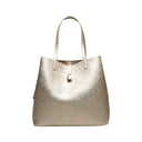 Carolina Herrera Monogram Embossed Leather Large Locked Tote Bag