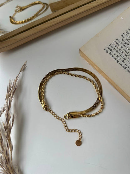 Cuero | Snake Double Chain Bracelet