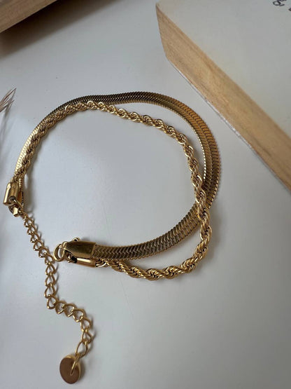 Cuero | Snake Double Chain Bracelet