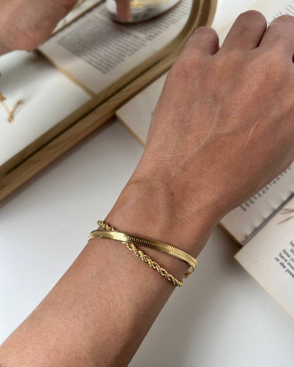 Cuero | Snake Double Chain Bracelet