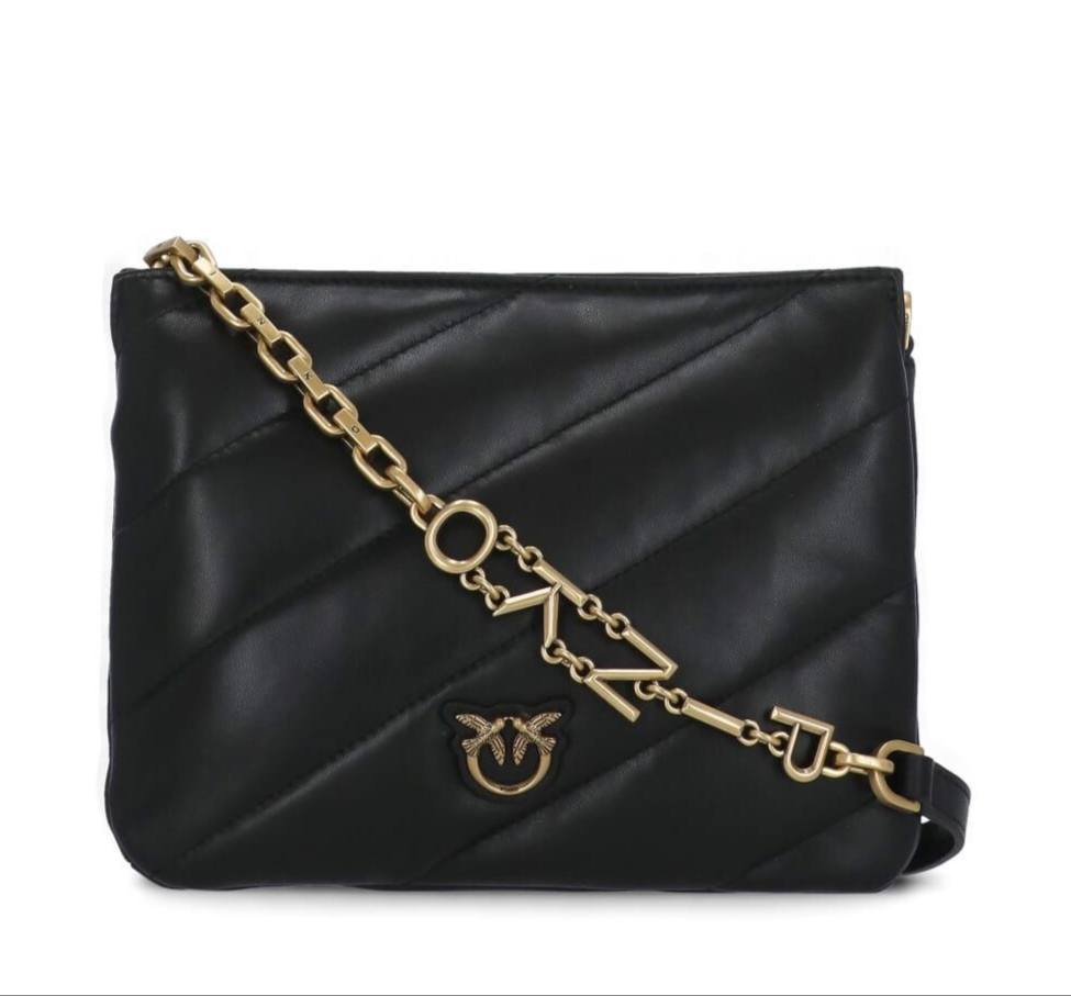 Cuero | Small Twins Bag Maxi Quilt Black-Antique Gold