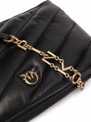 Pinko Small Twins Bag Maxi Quilt Black-Antique Gold