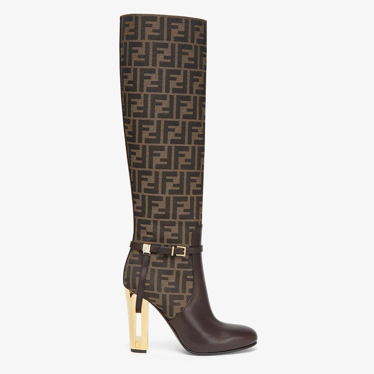 Cuero | Delfina Brown leather high-heeled boots