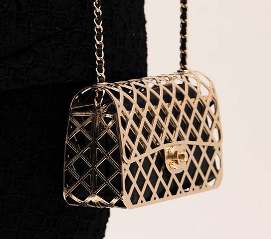 Cuero | Mini Gold Classic Bag With Pouch