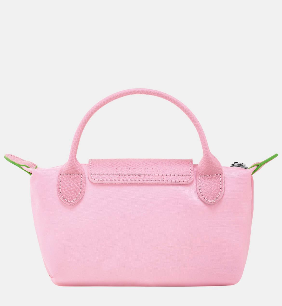 Cuero | Long Champ Le Pliage Mini Soft Pink Pouch With Handle