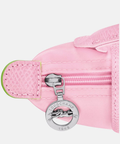 Cuero | Long Champ Le Pliage Mini Soft Pink Pouch With Handle