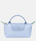 Long Champ Le Pliage Mini Baby blue Pouch With Handle