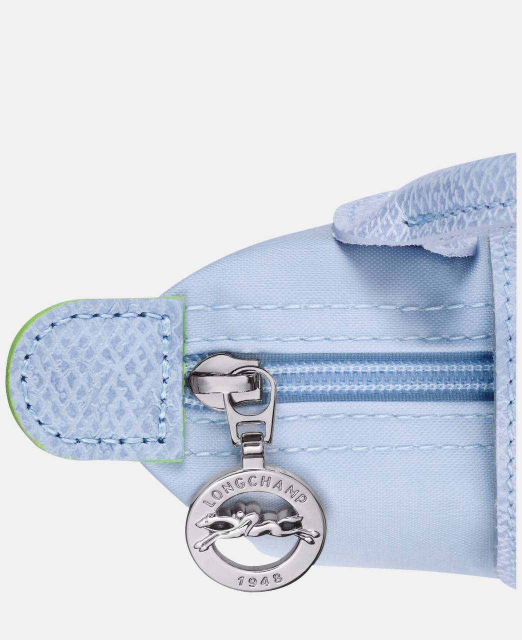 Cuero | Long Champ Le Pliage Mini Baby blue Pouch With Handle