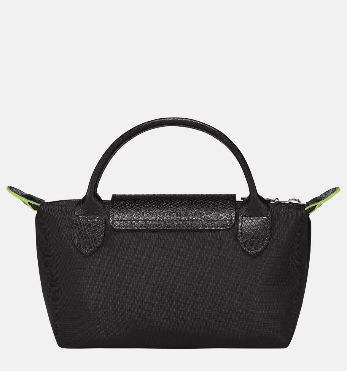 Cuero | Long Champ Le Pliage Mini Black Pouch With Handle