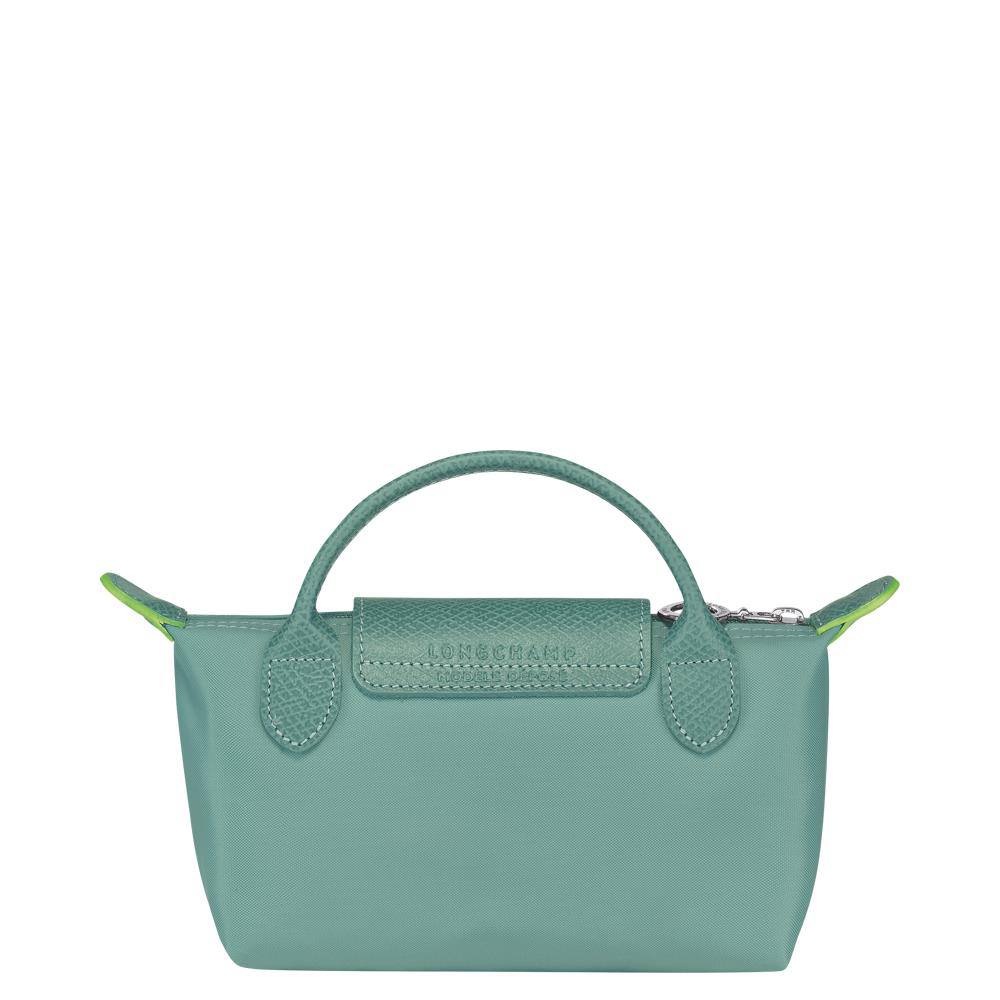 Cuero | Long Champ Le Pliage Mini Mint Green Pouch With Handle