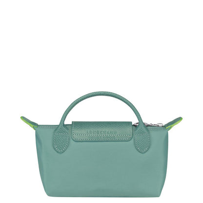 Cuero | Long Champ Le Pliage Mini Mint Green Pouch With Handle