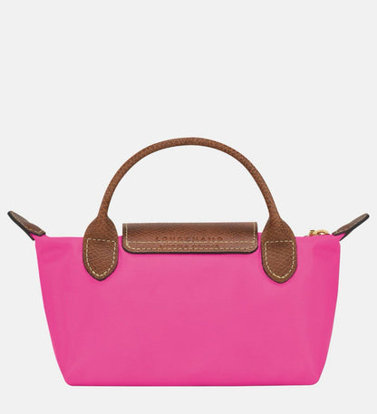 Cuero | Long Champ Le Pliage Mini Pink Pouch With Handle