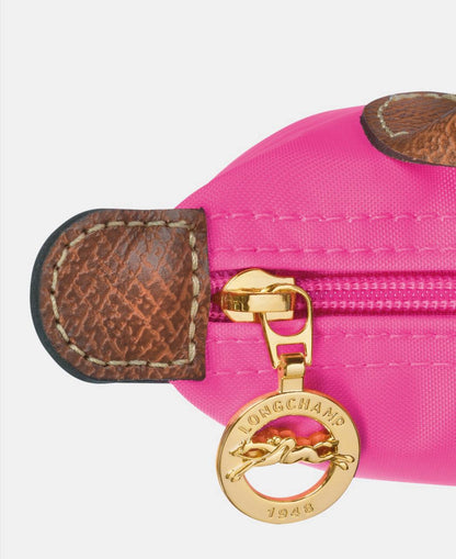 Cuero | Long Champ Le Pliage Mini Pink Pouch With Handle