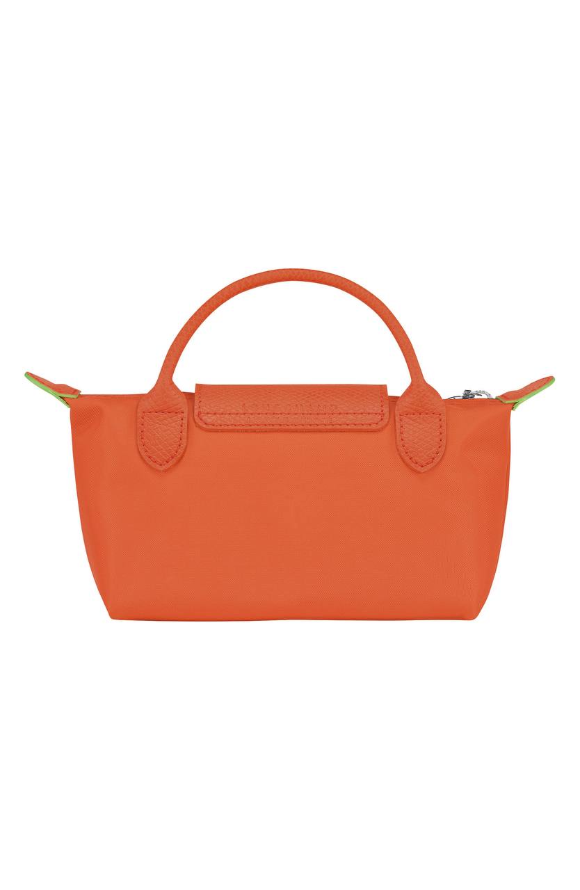 Cuero | Long Champ Le Pliage Mini Orange Pouch With Handle