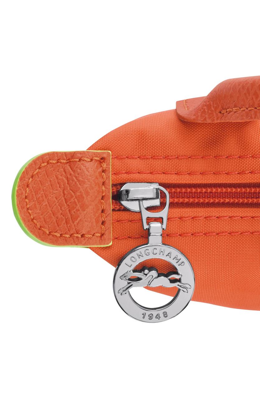 Cuero | Long Champ Le Pliage Mini Orange Pouch With Handle