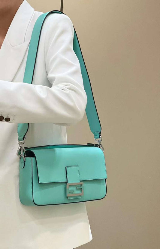 Cuero | Baguette Tiffany & Co. bag x in Tiffany Blue leather