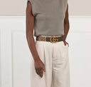 Gucci GG Ebony Marmont Buckle Wide Belt