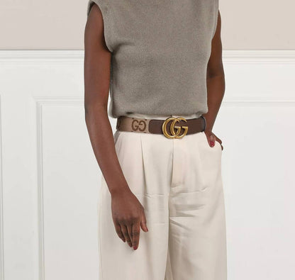 Cuero | GG Ebony Marmont Buckle Wide Belt