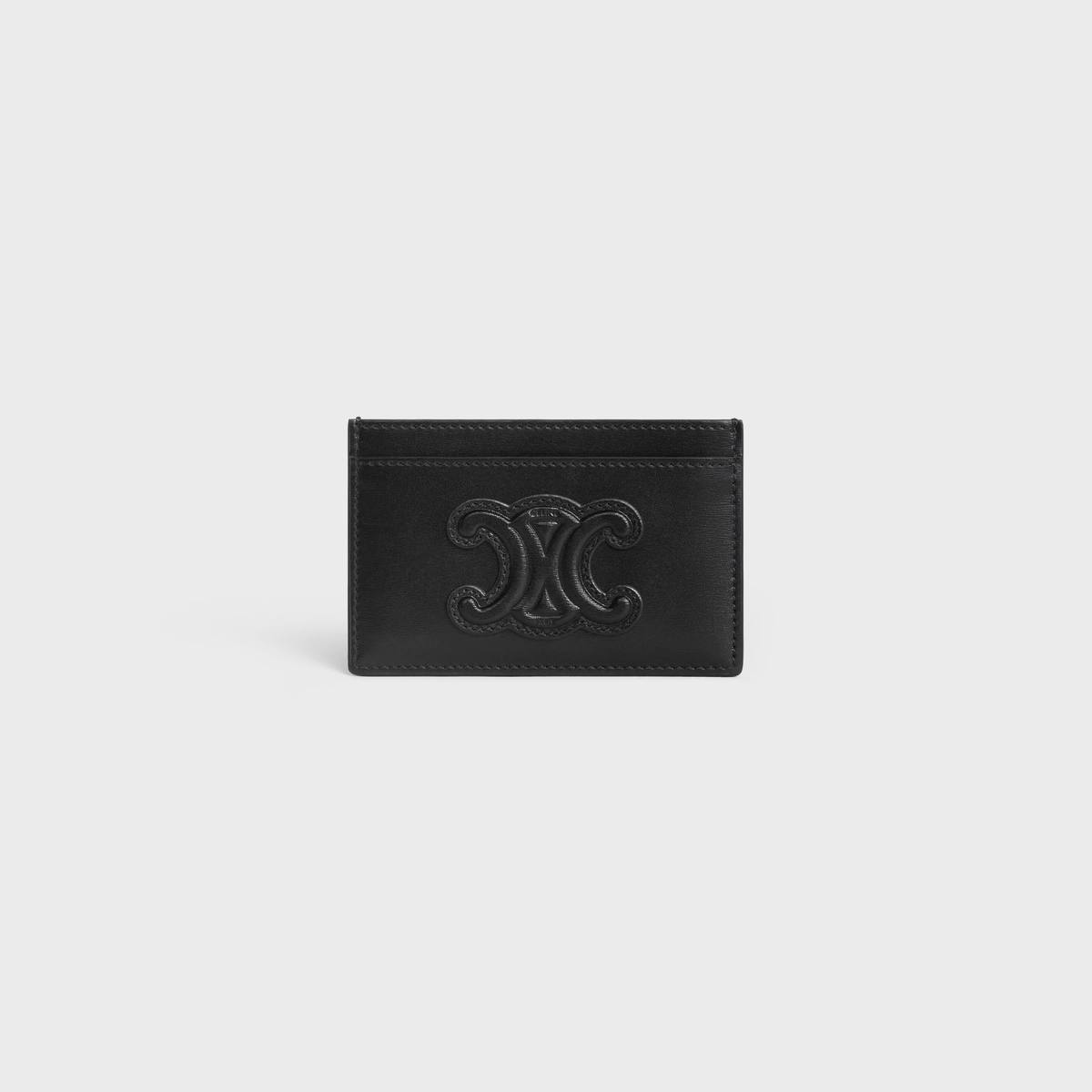 Cuero | Shiny Calfskin Triomphe Card Holder Black