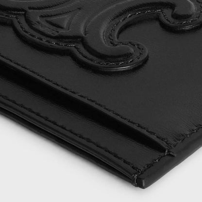 Cuero | Shiny Calfskin Triomphe Card Holder Black