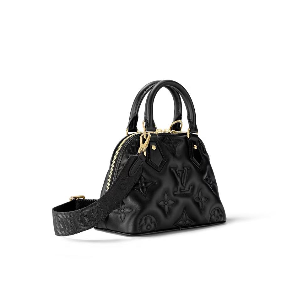 Cuero | VUITTON Banane' bubblegram Alma BB bag with detachable strap & gold metallic hardware