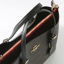 Coach Brown/Black Signature Coated Canvas Tatum Caryall Tote